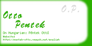 otto pentek business card